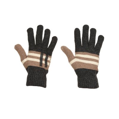 Tiekart men multi striped woollen gloves