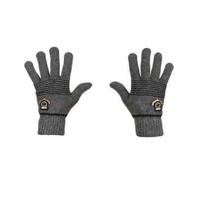 Tiekart men grey striped woollen gloves