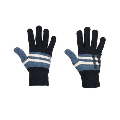 Tiekart men multi striped woollen gloves