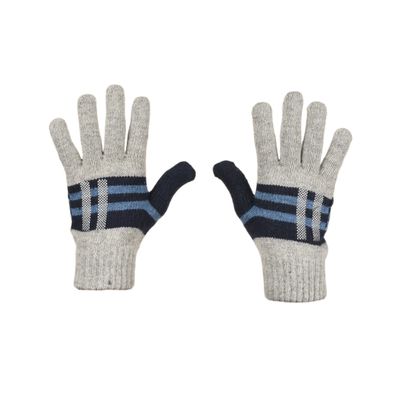 Tiekart men grey striped woollen gloves