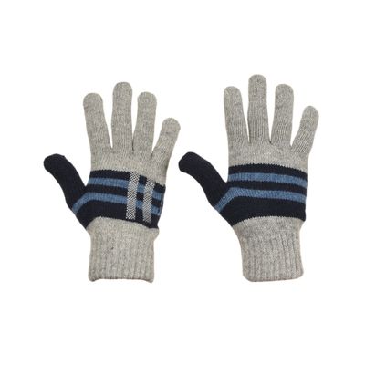 Tiekart men grey striped woollen gloves