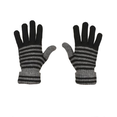 Tiekart men grey striped woollen gloves