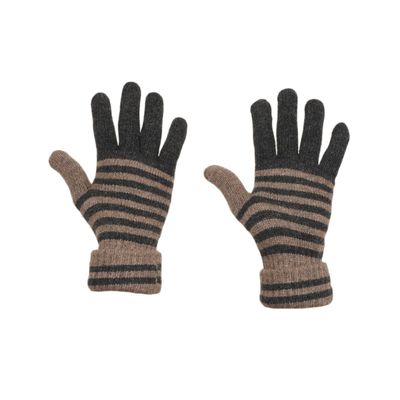 Tiekart men multi striped woollen gloves