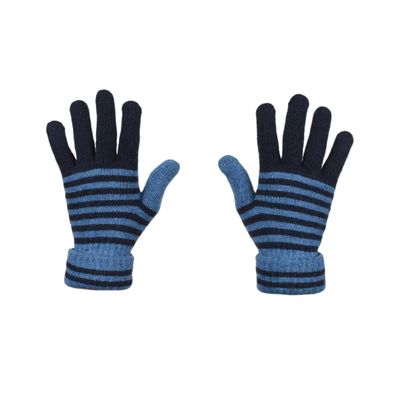 Tiekart men blue striped woollen gloves