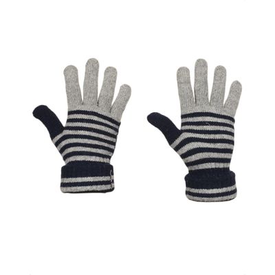 Tiekart men grey striped woollen gloves