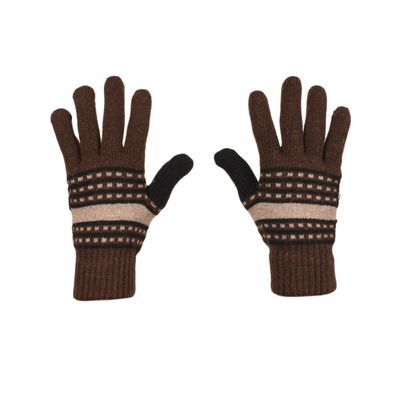 Tiekart men brown  woollen gloves