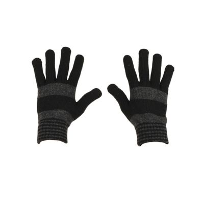 Tiekart men grey striped woollen gloves