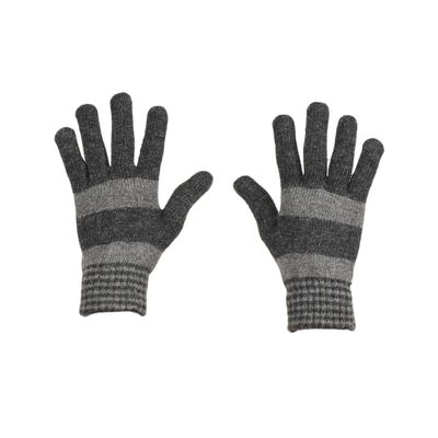 Tiekart men grey striped woollen gloves