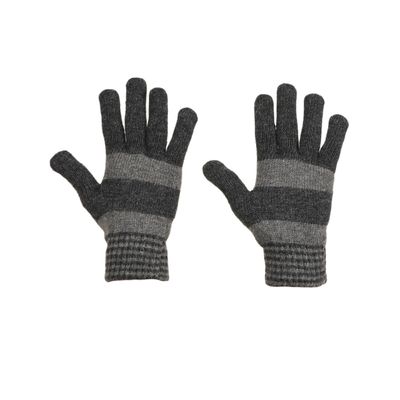 Tiekart men grey striped woollen gloves