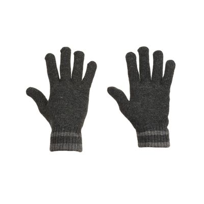 Tiekart men grey plain solids woollen gloves