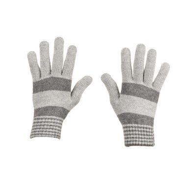 Tiekart men grey striped woollen gloves