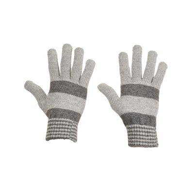 Tiekart men grey striped woollen gloves