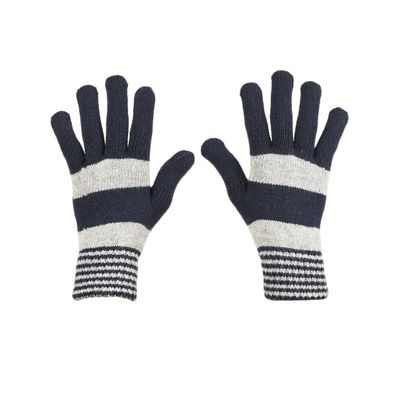 Tiekart men multi striped woollen gloves