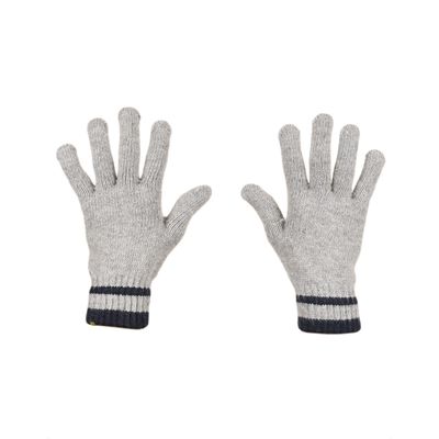 Tiekart men grey plain solids woollen gloves