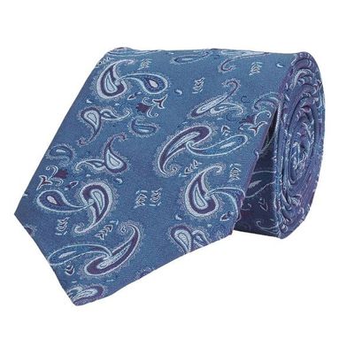 Tiekart men blue paisley woven silk tie