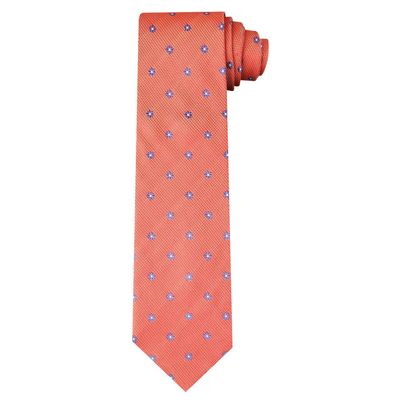 Tiekart men peach floral woven silk tie