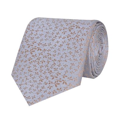 Tiekart men grey floral woven silk tie