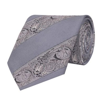 Tiekart men grey floral woven silk tie