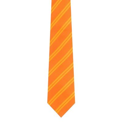 Tiekart men saffron striped woven silk tie