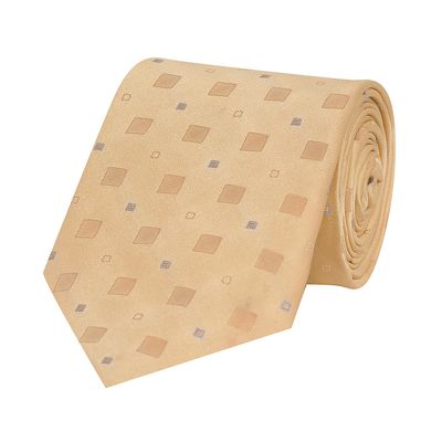 Tiekart men beige  woven silk tie