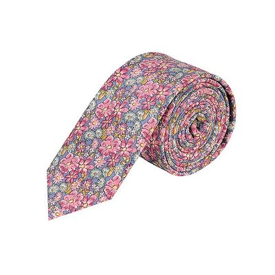 Tiekart men multi floral woven silk skinny slim tie