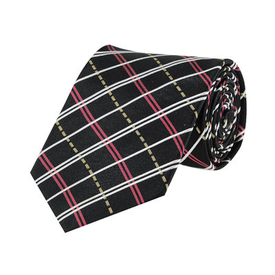 Tiekart men black checked silk tie