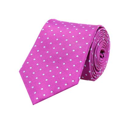 Tiekart men pink polka dot silk tie