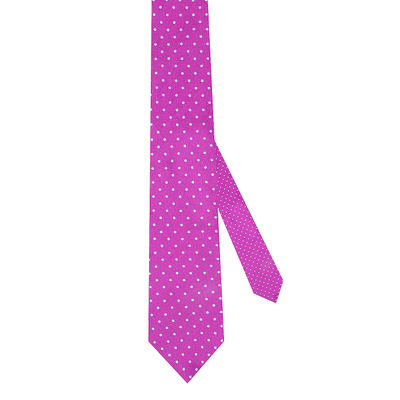 Tiekart men pink polka dot silk tie