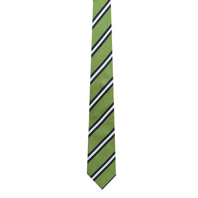 Woven silk Tie - Old Friend (Olive Green Formal woven silk striped Necktie for Men)