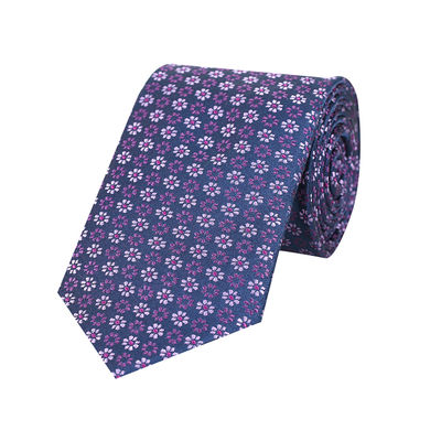 Woven silk Tie-humming energy (Purple Formal woven silk Floral Necktie for Men)