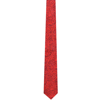 Woven silk Tie-grey formality(Red Formal woven silk Floral Paisley Necktie for Men)