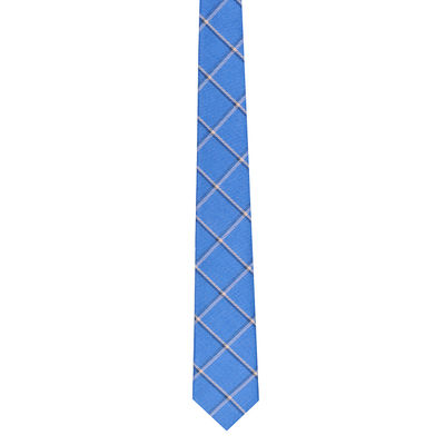 Blue Check Semi Wool Necktie for Men