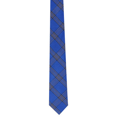 Blue Check Semi Wool Necktie for Men