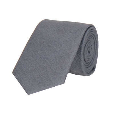 Grey Plain Solid Pure Wool Necktie for Men