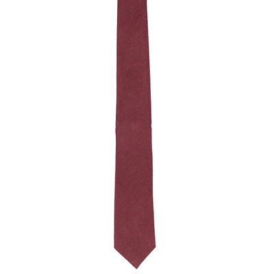 Maroon Plain Solid Pure Wool Necktie for Men