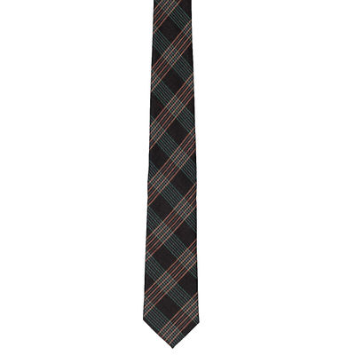 Black Check Semi Wool Necktie for Men