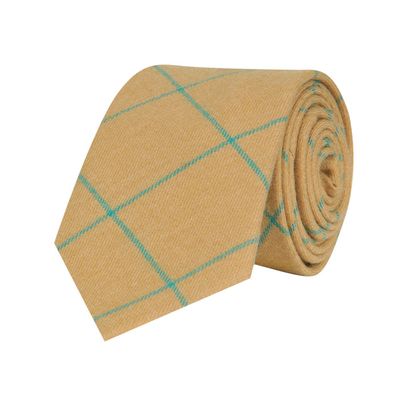 Tiekart men peach checked woollen tie