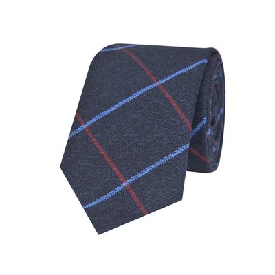 Tiekart men blue checked woollen tie