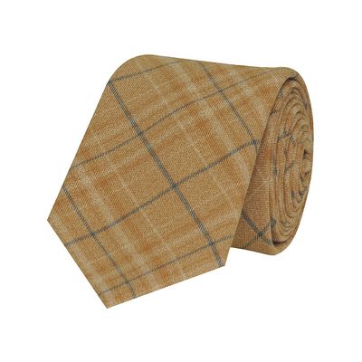 Tiekart men beige checked woollen tie