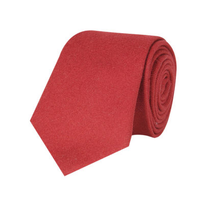 Tiekart men red plain solids woollen tie