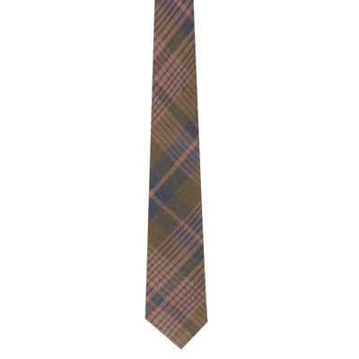 Tiekart men brown checked woollen tie