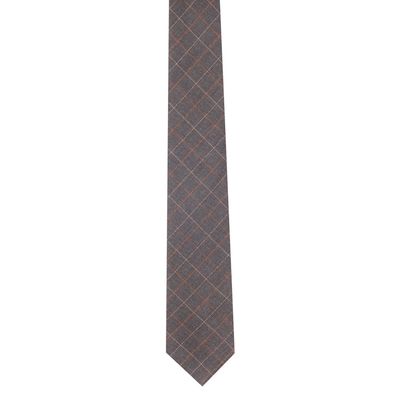 Tiekart men grey checked woollen tie