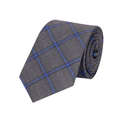 Tiekart men grey checked woollen tie