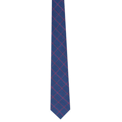 Blue Check Semi Wool Necktie for Men