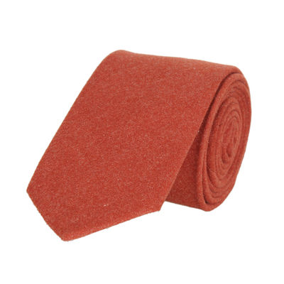 Red Plain Solid Pure Wool Necktie for Men