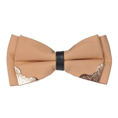 Tiekart men beige funky partywear knotted double bow tie