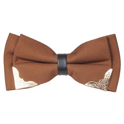 Tiekart men brown  funky partywear knotted double bow tie