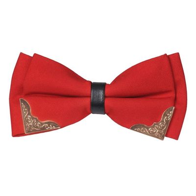 Tiekart men red funky partywear knotted double bow tie