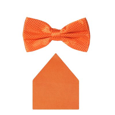 Tiekart cool combos orange   bow tie+pocket square