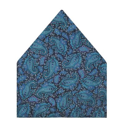 Tiekart cool combos blue paisley silk cravat+pocket square